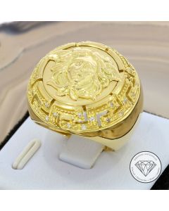 Greco Medusa Ring 750 / 18 Kt Gelb Gold Gr. 56