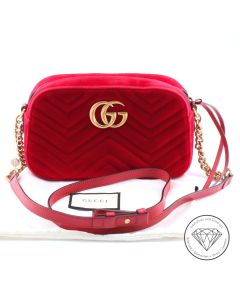 Gucci Marmont in samt rot