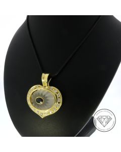 Brillant Saphir Bergkristall Vario-Anh&auml;nger 750 Gold
