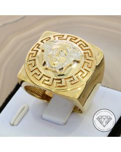 Medusa Greco Ring 585 / 14 Kt Gelb- & Weiß Gold Gr. 59,5