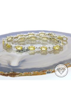 Citrin 41,6 ct Diamant 0,48 ct Armband, 375 Gold 9 KT, 19 cm