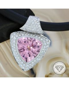 Morganit Brillant Anhänger + Kette 750 / 18 Kt Gold 2,50 Ct