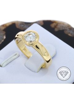 Solitär Brillant Ring 585 / 14 Kt Gelb Gold 0,50 Carat Gr. 52