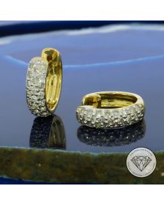 Brillant Creolen 750 / 18 Kt Gelb- & Weiß Gold 0,50 Carat
