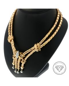 Antikes Brillant Collier 750 / 18 Karat Rosé Gold 1,5 Carat