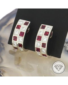 Rubin Brillant Ohrringe Ohrstecker 1,00 Carat 585 / 14 Kt Gold
