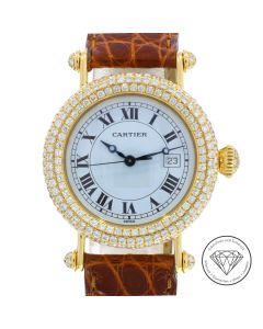 Cartier Diabolo 1430 Gold Quarz Uhr 33mm Brillanten / Factory Diamonds xxyy