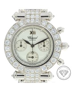Chopard Imperiale Brillant Chronograph 37 mm 750 / 18 Karat Wei&szlig; Gold Uhr