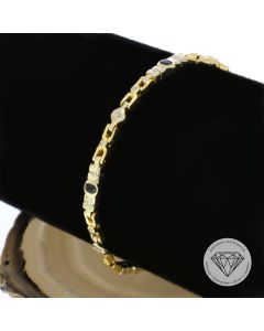 Bicolor Brillant Saphir Armband 750 / 18 Karat Gelb Weiß Gold