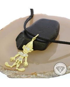 Harlekin Clown Anhänger 585 / 14 Kt Gelb- & Weiß Gold
