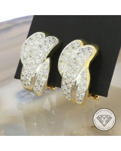 Bicolor Ohrringe 750er / 18 KT Gold
