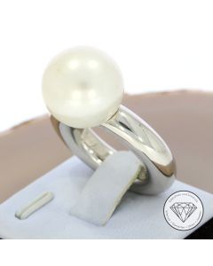 Massiver Südseeperlen Ring 750 / 18 Kt Weiß Gold