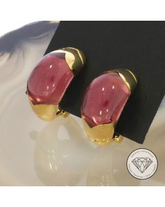 Original Bvlgari Bulgari Turmalin Ohrstecker Creolen 750 / 18 Kt Gold