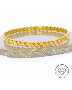 Kordel Spiral Armreif 916 / 22 Kt Gelb Gold 19,5 cm