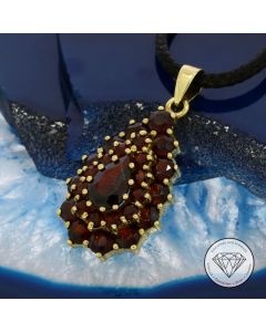 Granat Edelstein Anhänger 333 / 8 Kt Gelb Gold 