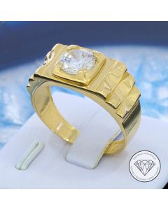 Quarz Kristall Siegel Ring 585 / 14 Kt Gelb Gold Gr. 65