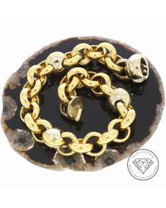 Bicolor Erbs Armband 750 / 18 Karat Gelb Weiß Gold 17,0 cm