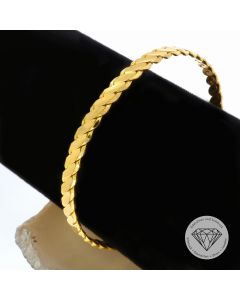Kordel Spiral Armreif 916 / 22 Kt Gelb Gold 20,5 cm