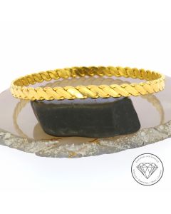 Kordel Spiral Armreif 916 / 22 Kt Gelb Gold 21 cm