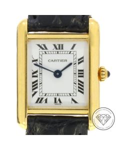 Cartier Tank Louis Ref 86601 Gelb Gold 21mm Quarz Damen Uhr m. Faltschließe