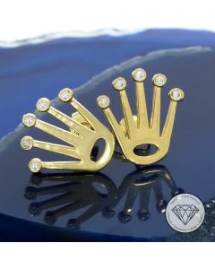 Kronen Ohrstecker 585 / 14 Kt Gelb Gold