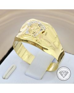 Medusa Ring 585 / 14 Kt Gelb Wei&szlig; Gold Gr. 69