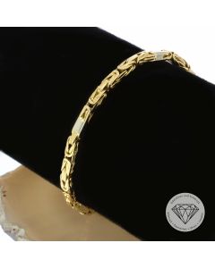 Königsketten Armband 750 / 18 Karat Gelb Weiß Gold, 19,5 cm