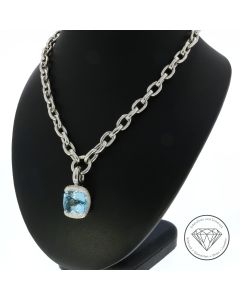 Brillant Topas Anhänger mit Kette 585 / 14 Kt Gold 0,73 Ct xxyy