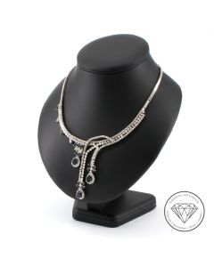 Brillant Diamant Saphir Collier 750 / 18 Kt Weiß Gold