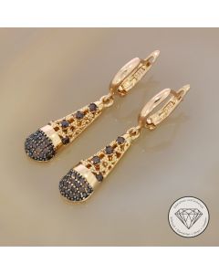 Tropfen Ohrhänger 585 / 14 Kt Rosé Gold 33,0 mm
