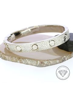 Brillant Armreif 750 / 18 Kt Weiß Gold 5,5 Carat