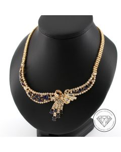 Brillant Saphir Collier 750 / 18 Kt Gelb Gold 12,5 Carat