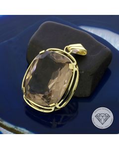 Rauchquarz Edelstein Anhänger 585 / 14 Kt Gelb Gold