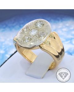 Bicolor Diamant Ring 1,00 Carat Silber & Gold Gr. 56