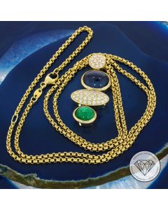 Brillant Edelstein Anhänger + Kette 585 / 14 Kt Gold