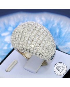 Funkelnder Designer Brillant Ring 750 / 18 Kt Wei&szlig; Gold 3,90 Carat