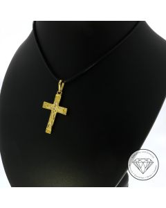 Kreuz Anhänger 585 / 14 Kt Gelb Gold