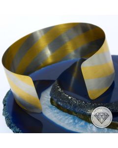 Original Niessing Armspange 950 Platin & 1000 / 24 Karat Gelb Fein Gold
