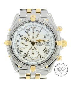 Breitling Crosswind Chronograph B13055 Stahl Gold 43mm Flieger Uhr