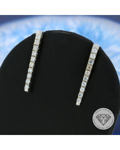 Damen Ohrhänger / Ohrringe 750 / 18 Kt Weiß Gold 