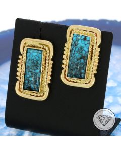 Original R. Bennett Ohrringe 585 / 14 Kt Gelb Gold