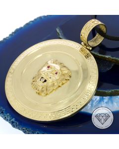 XL Greco Löwe Lion Anhänger 585 / 14 Kt Gelb Gold
