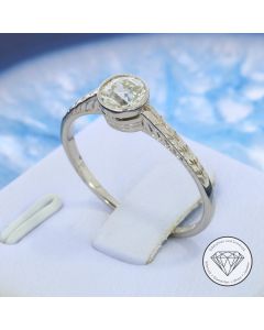 Solitär Diamant Ring 585 / 14 Kt 0,50 Carat Weiß Gold Gr. 55