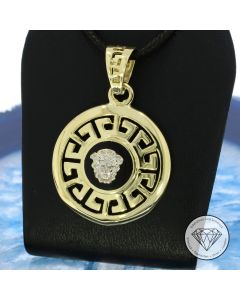 Greco Medusa Anhänger 585 / 14 Kt Gelb Weiß Gold 