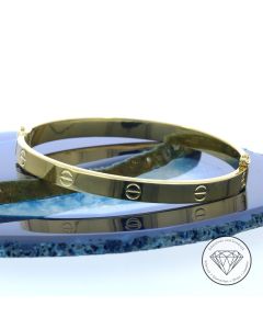 Schrauben Armreif 585 / 14 Kt Gelb Gold 17 cm