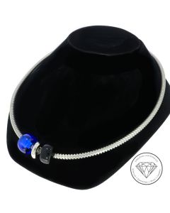 Original BUNZ flexibler Damen Stahl Halsreif + 750 Gold + 950 Platin