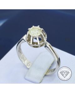 Solitär Brillant Ring 0,50 Carat 750 / 18 Karat Weiß Gold Gr. 54
