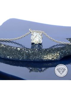 Lupenreines Solitär Brillant Collier 585 / 14 Karat Weiß Gold 42,0 - 45,0 cm