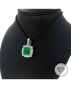 Brillant Smaragd Vario-Anhänger 750 / 585 Weiß Gold 7,90 Ct