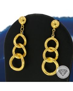 Panzer Ohrhänger 750 / 18 Kt Gelb Gold 33,0 mm